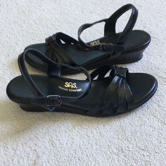 SAS Shoes - SAS Black Strap Sandals. Size 8 1/2